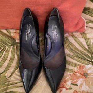 Kenneth Cole Black Leather/Silver Heel 925 Size 7.5